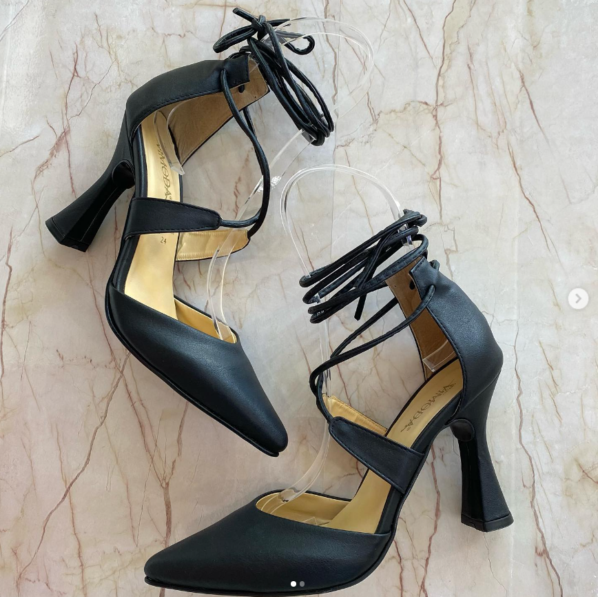 Tacones Olivia Negro Lace-Up