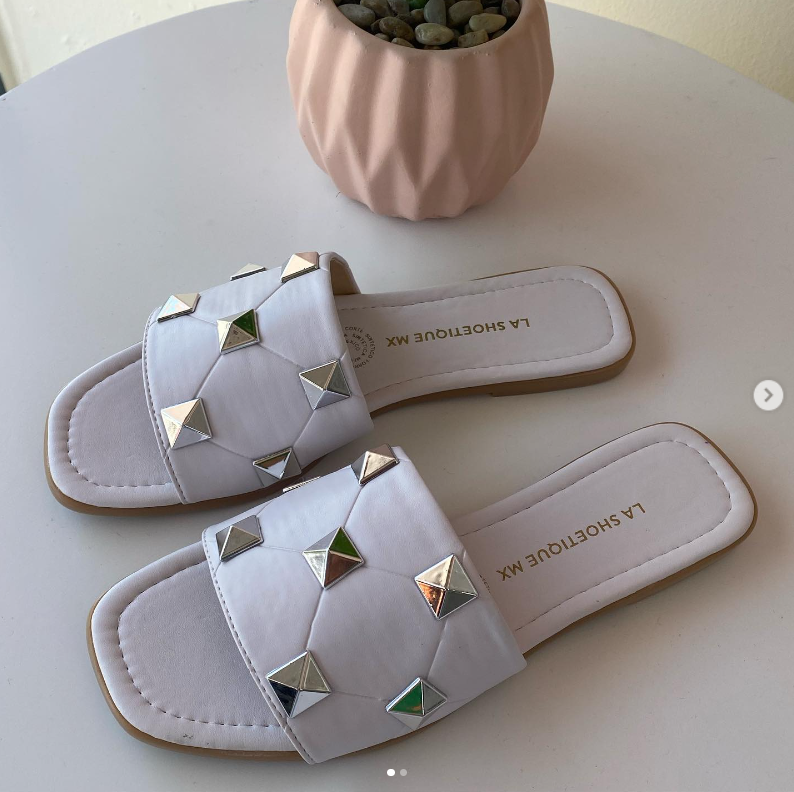 Sandalias Luna Blanco con Estoperoles