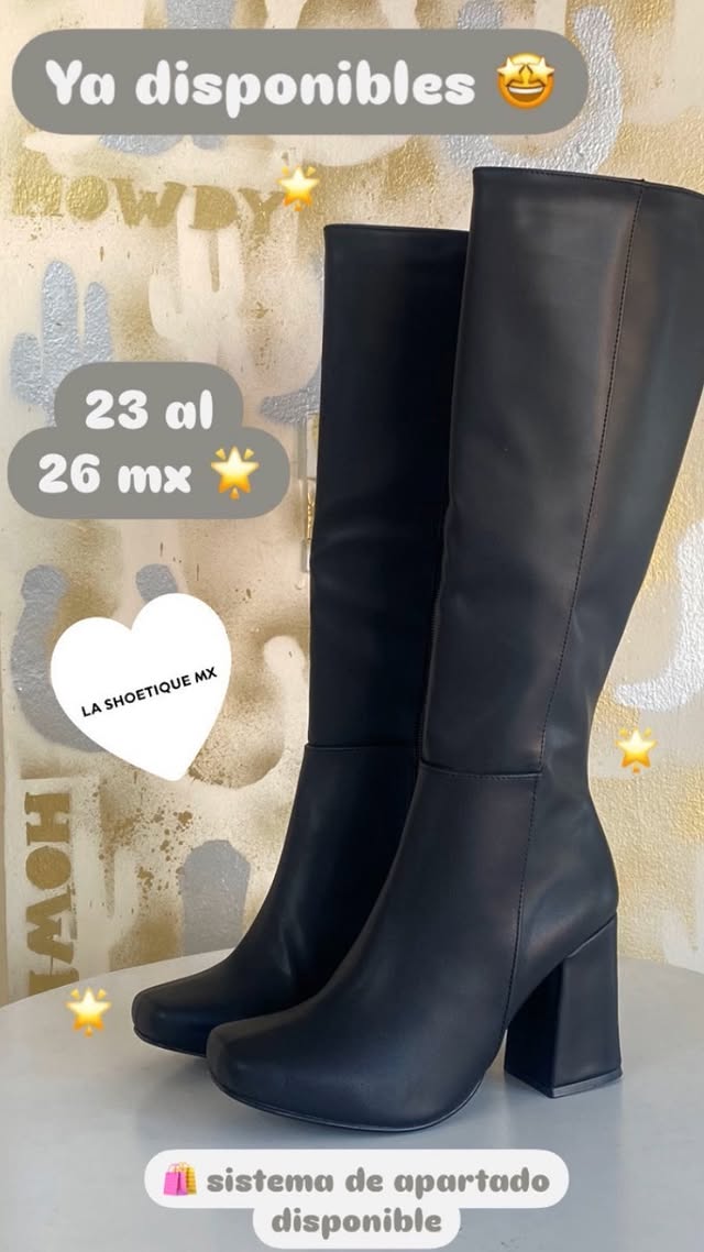 Bota Lissa Negro (Mid-Knee)