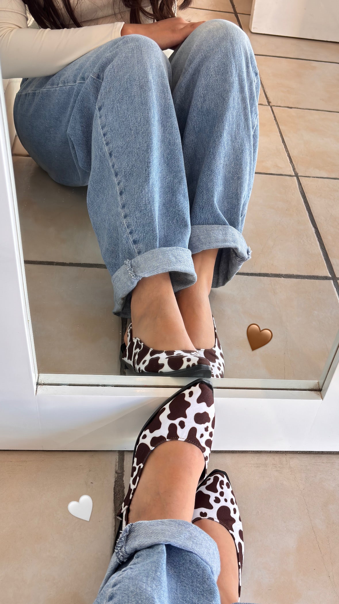 Flats Avril Cow Print