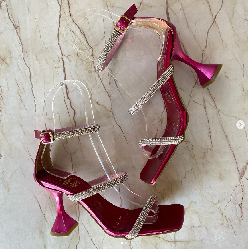 Tacones Damaris Magenta Metalico