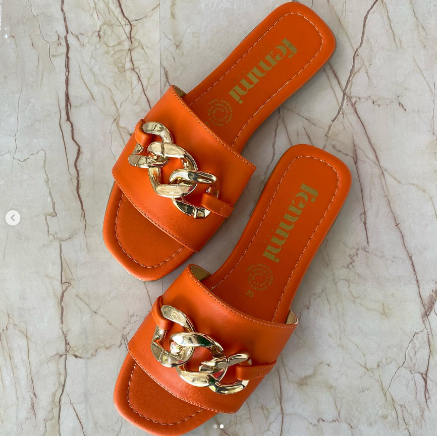 Sandalias Dany Naranja Cadena