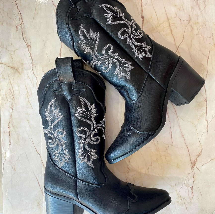 Vaqueras Texas Negro Bordadas