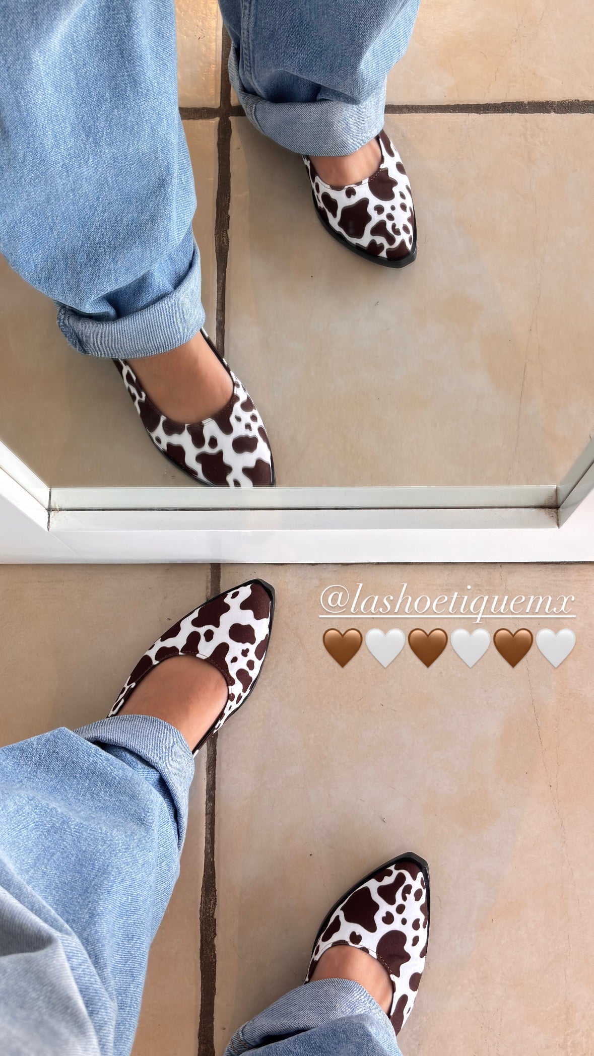 Flats Avril Cow Print