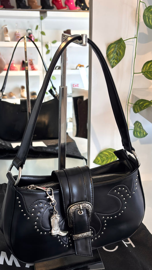 Black Western Bag - Charm de Cowboy Boot incluido