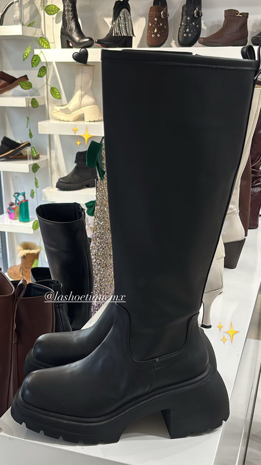 Botin Combat Betty Alta Negro