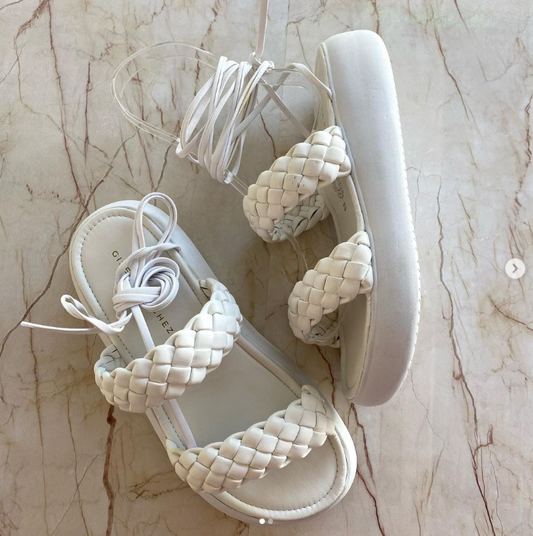 Sandalias Trenza Blanco Lace-Up
