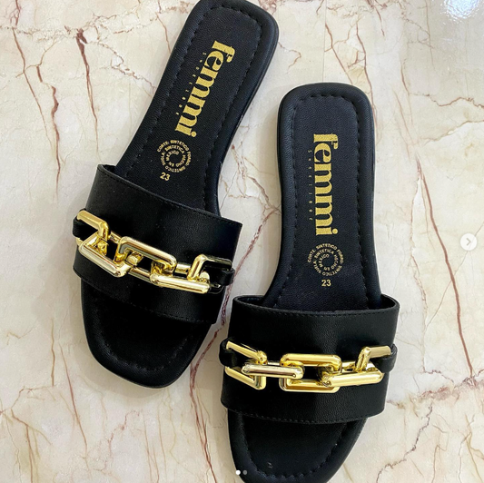 Sandalias Lily Negro Eslabon